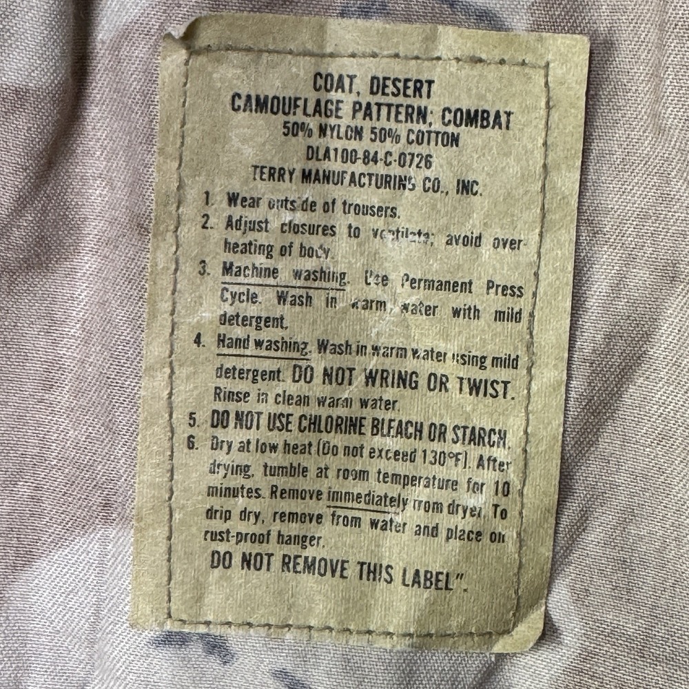 Vintage Military Desert Chocolate Chip Camo Shirt Men S X-Short Combat 4 Pockets - Picture 5 of 8